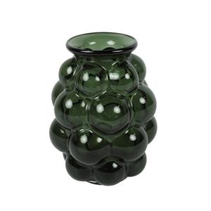 Countryfield Bloemenvaas Bubblegum Medium - transparant glas - donkergroen - D16 x H21 cm - vaas -