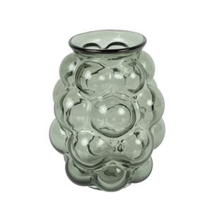 Countryfield Bloemenvaas Bubblegum Medium - transparant glas - lichtgrijs - D16 x H21 cm - vaas -