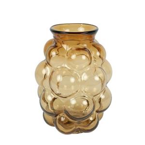Countryfield Bloemenvaas Bubblegum Large - transparant glas - cognac bruin - D21 x H30 cm - vaas -