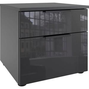 Wimex Nachtkastje Level36 black C by fresh to go Nachtkastje met glazen elementen aan de voorkant, soft-close functie