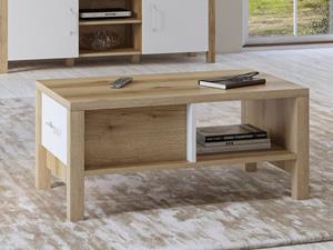 Mobistoxx Salontafel OLIANNE 90 cm natuurlijke eik/wit