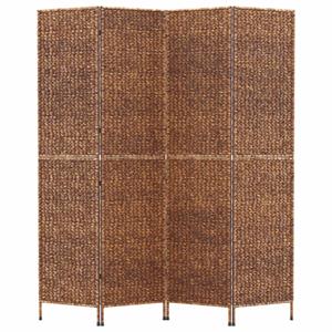 vidaXL Kamerscherm met 4 panelen 163x180 cm waterhyacint bruin