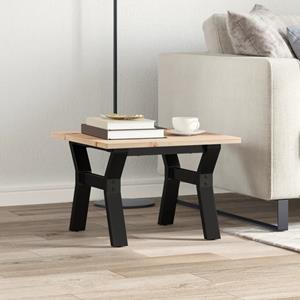 vidaXL Salontafel Y-frame 50x50x35 cm massief grenenhout en gietijzer