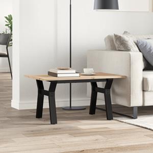 vidaXL Salontafel Y-frame 80x50x40 cm massief grenenhout en gietijzer