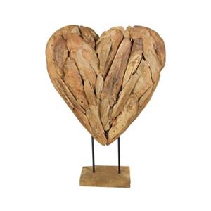 HSM Collection Decoratie Hart large - teak