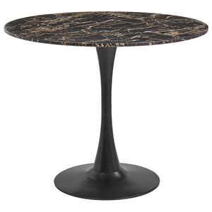 BELIANI Eettafel MDF marmer zwart/goud ⌀ 90 cm BOCA