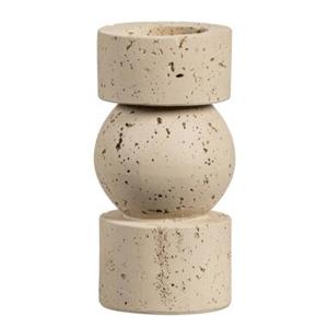 Leen Bakker Kandelaar Raven - Beige - 16xØ8 cm