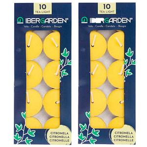 IBERGARDEN Citronella waxinelichtjes - kaarsjes - 6 branduren - 20x stuks -