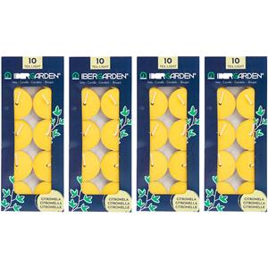 IBERGARDEN Citronella waxinelichtjes - kaarsjes - 6 branduren - 40x stuks -