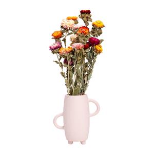 QUVIO Vaas met handvatten - Op 3 poten - Keramiek - Beige