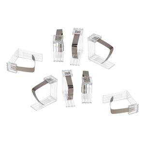 Gerimport Tafelkleed klemmen - 8x stuks - transparant - kunststof - 4,5 x 6 cm - vastklemmen -