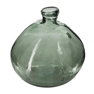 Atmosphera bloemenvaas Organische bol fles vorm - groen transparant - glas - H22 x D21 cm -