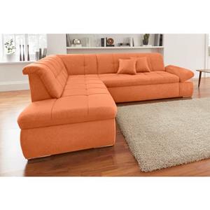 DOMO collection Hoekbank NMoric Ottoman aan uiteinde, optioneel met slaapbank functie en verstelling armleuning