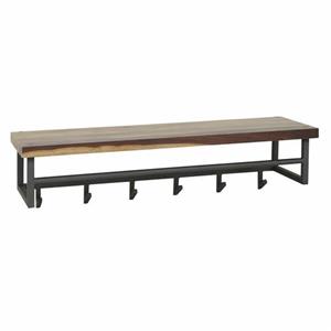 Hoyz Collection Hoyz - Kapstok Daytona Met 6 Haken - Hoedenplank - Massief Saja Hout - Bruin - 100x30x27
