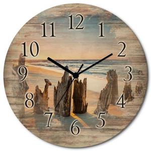Artland Wandklok Zonsondergang strand