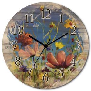 Artland Wandklok Weide met wilde bloemen