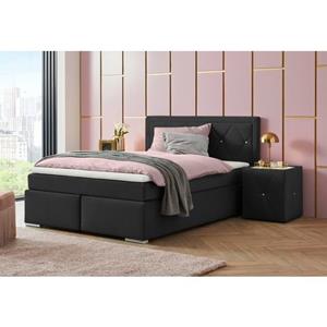 Leonique Boxspring Alfie, bestseller, optioneel met bedlade met strassteentjes in het hoofdbord, h2, h3 en h4 ter keuze
