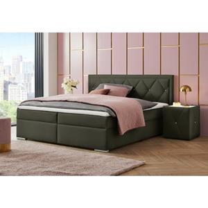 Leonique Boxspring Alfie, bestseller, optioneel met bedlade met strassteentjes in het hoofdbord, h2, h3 en h4 ter keuze