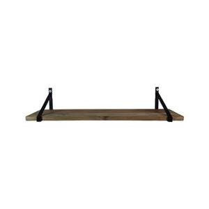 HSM Collection Wandplank - 100x25x20 - Naturel|zwart- Mangohout|ijzer