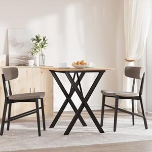 vidaXL Eettafel X-frame 70x70x75 cm massief grenenhout en gietijzer