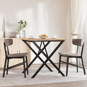 vidaXL Eettafel X-frame 80x80x75,5 cm massief grenenhout en gietijzer