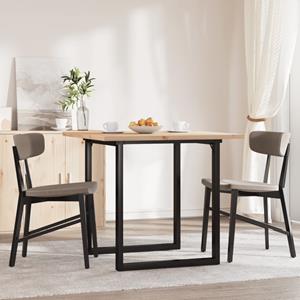 vidaXL Eettafel O-frame 90x90x75,5 cm massief grenenhout en gietijzer