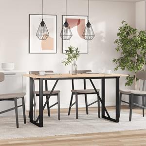 vidaXL Eettafel O-frame 140x80x75 cm massief grenenhout en gietijzer