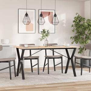 vidaXL Eettafel Y-frame 160x80x75 cm massief grenenhout en gietijzer