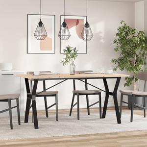 vidaXL Eettafel Y-frame 160x80x75,5 cm massief grenenhout en gietijzer
