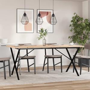 vidaXL Eettafel X-frame 180x90x75,5 cm massief grenenhout en gietijzer
