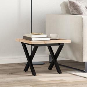 vidaXL Salontafel X-frame 40x40x35,5 cm grenenhout en gietijzer