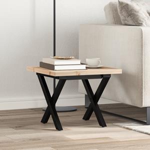 vidaXL Salontafel X-frame 50x50x35,5 cm grenenhout en gietijzer