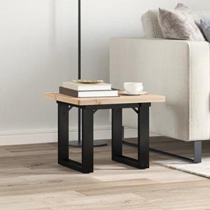 vidaXL Salontafel O-frame 50x50x35,5 cm grenenhout en gietijzer