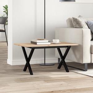 vidaXL Salontafel X-frame 80x50x40 cm massief grenenhout en gietijzer