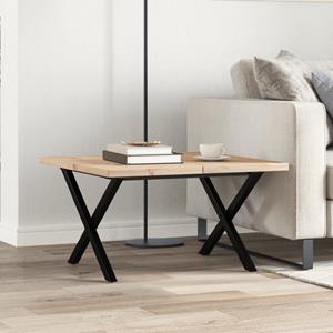 vidaXL Salontafel X-frame 70x70x40,5 cm grenenhout en gietijzer