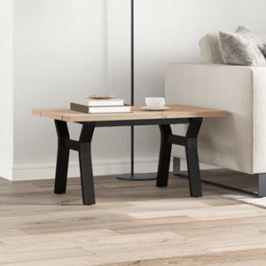 vidaXL Salontafel Y-frame 80x50x40,5 cm grenenhout en gietijzer