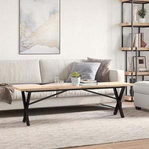 vidaXL Salontafel X-frame 160x40x45,5 cm grenenhout en gietijzer
