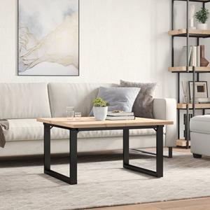 vidaXL Salontafel O-frame 90x90x45,5 cm grenenhout en gietijzer