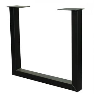 HomingXL Industrieel onderstel U-poot - zwart metaal - 6 x 8 cm (2 stuks)