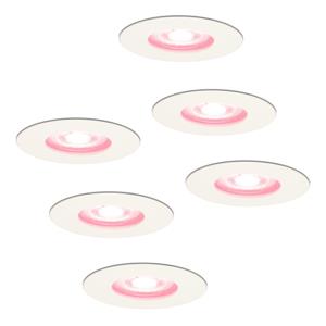 Hofronic Set van 6 stuks smart WiFi dimbare RGBWW LED inbouwspots Bari wit 5,5 Watt IP65 spuitwaterdicht