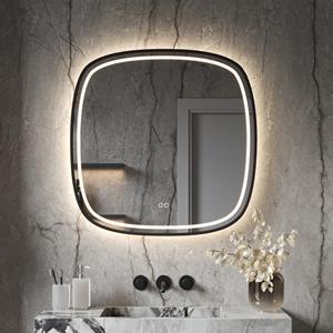 HIPP design Phantom Deens ovale spiegel met verlichting en verwarming 100x100cm zwart
