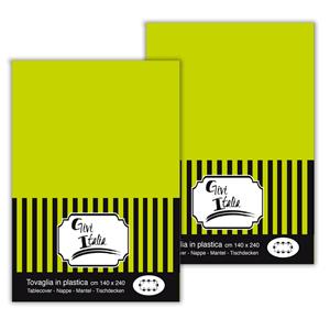 Givi Italia Feest tafelkleed van pvc - 2x - lime groen - 240 x cm - tafel versiering -