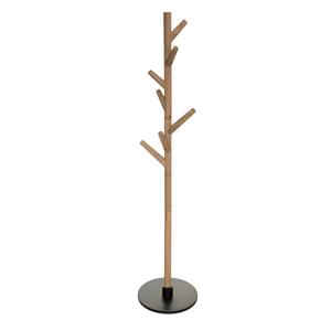 Atmosphera Kapstok - lichtbruin/zwart - hout - staand - 8 haken op verschillende hoogtes - 178 cm -