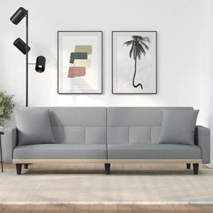 VidaXL Slaapbank met kussens stof lichtgrijs