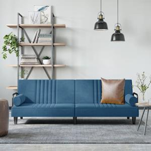 VidaXL Slaapbank met armleuningen fluweel blauw