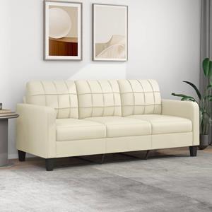 VidaXL Driezitsbank 180 cm kunstleer crèmekleurig
