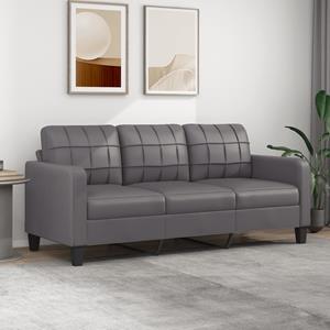 VidaXL Driezitsbank 180 cm kunstleer grijs