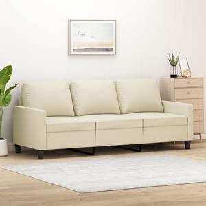 VidaXL Driezitsbank 180 cm kunstleer crèmekleurig