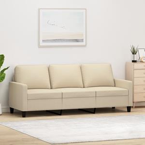 VidaXL Driezitsbank 180 cm stof crèmekleurig