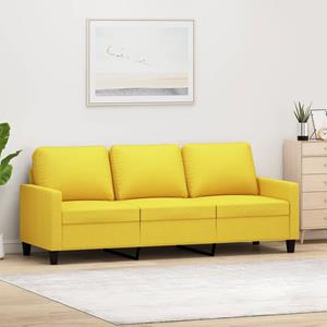 VidaXL Driezitsbank 180 cm stof lichtgeel